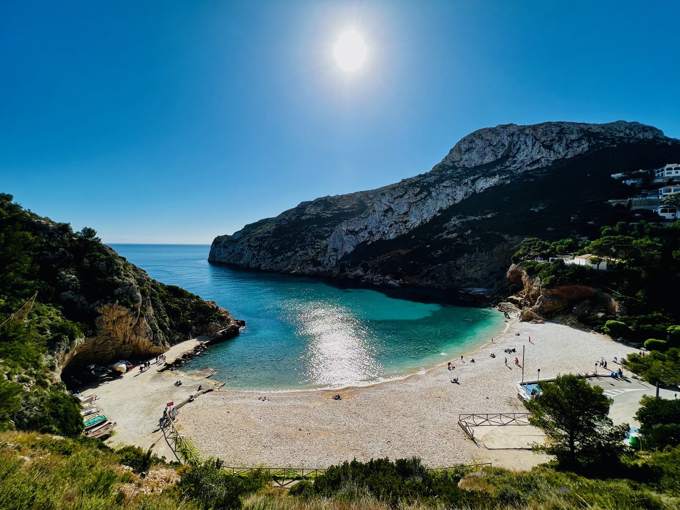 Cala de la Fustera beach with turquoise Mediterranean water